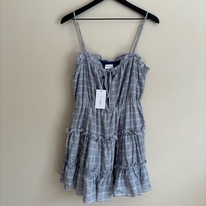 NWT Lovers + Friends Plaid Tiered Ruffle Dress